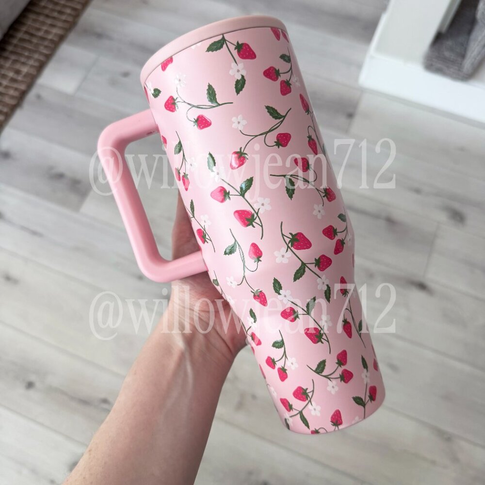 “Pink Strawberry" HydroJug 32 oz Traveler Tumbler - Limited Edition - Picture 2 of 6